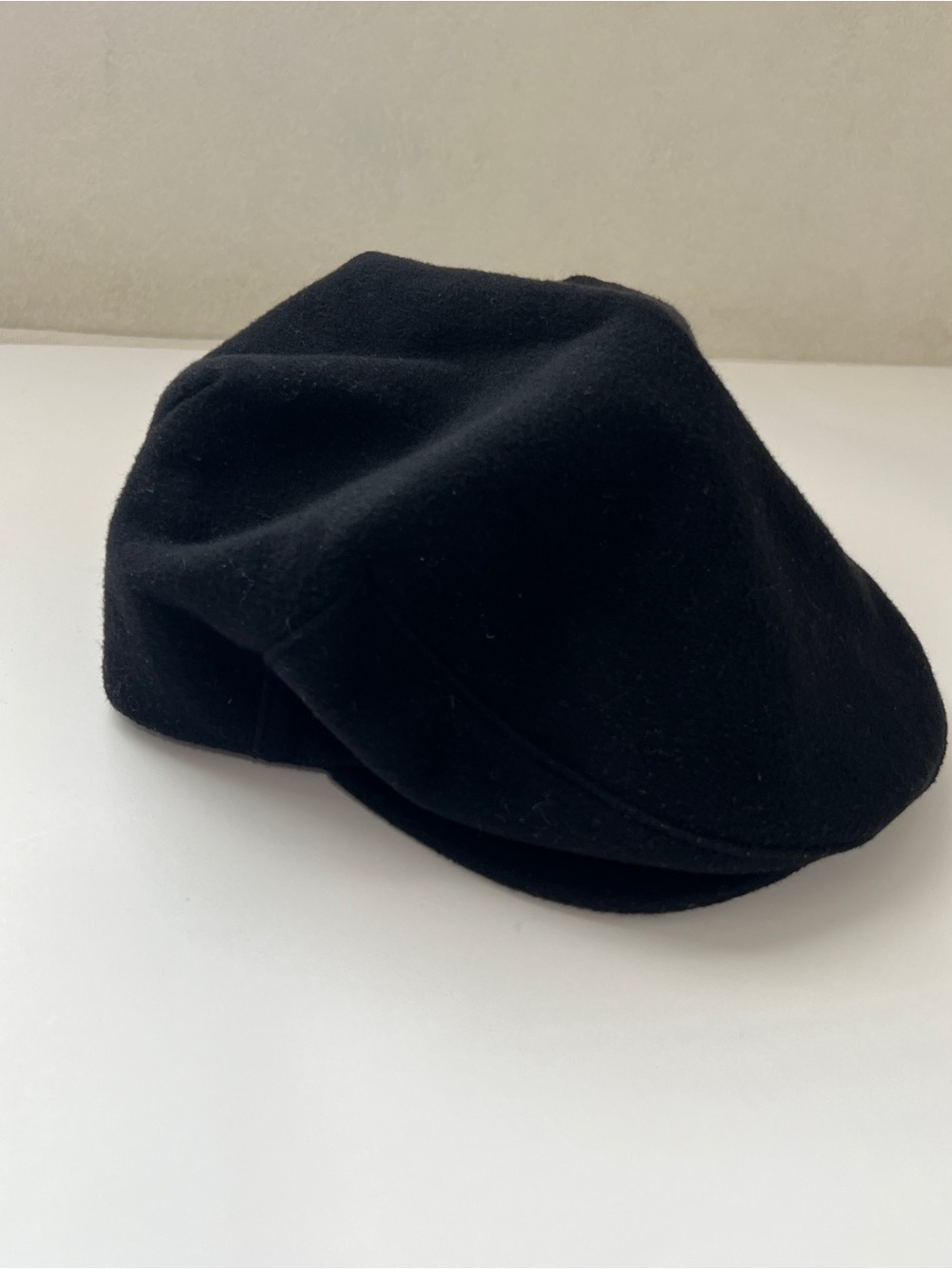 Black Wool cashmere Newsboy Cap - Men Accessories